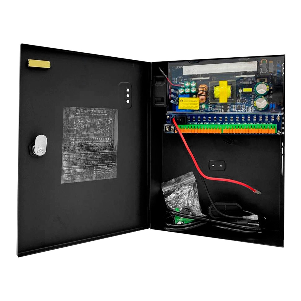 FUENTE DE PODER CENTRALIZADA 12V 20 AMPER 18 CANALES CERTIFICADA NEGRA MODULO BATERIA STC-FC20A18CHB