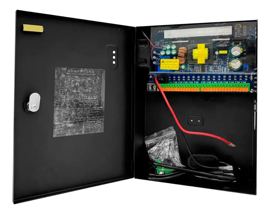 FUENTE DE PODER CENTRALIZADA 12V 20 AMPER 18 CANALES CERTIFICADA NEGRA STC-FC20A18CHC