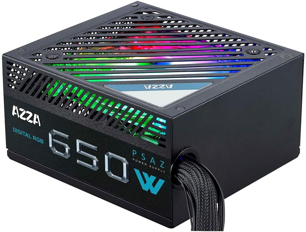 FUENTE DE PODER CERTIFICADA AZZA 650W 80 PLUS BRONZE RGB PZA-650W-ARGB