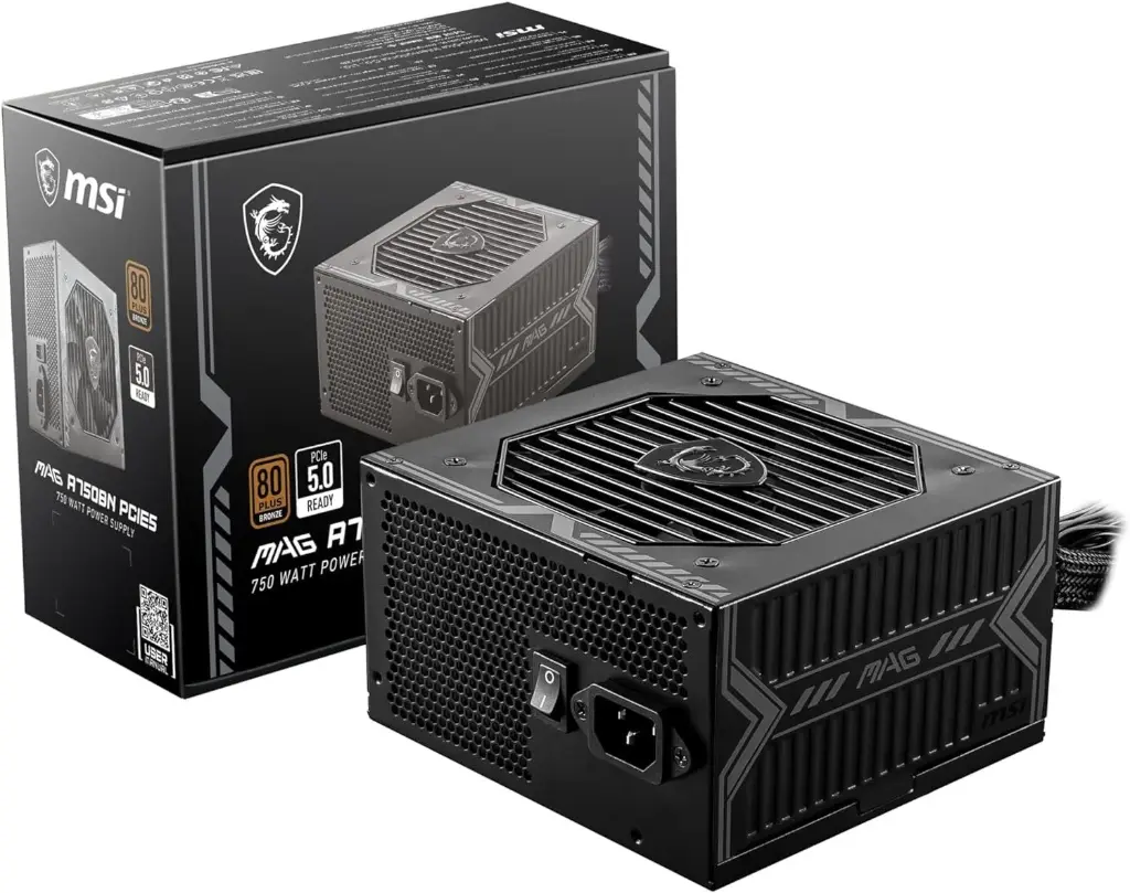 FUENTE DE PODER CERTIFICADA MSI 750W MAG A750BN PCIE5 80+ BRONZE ATX 240 PINES
