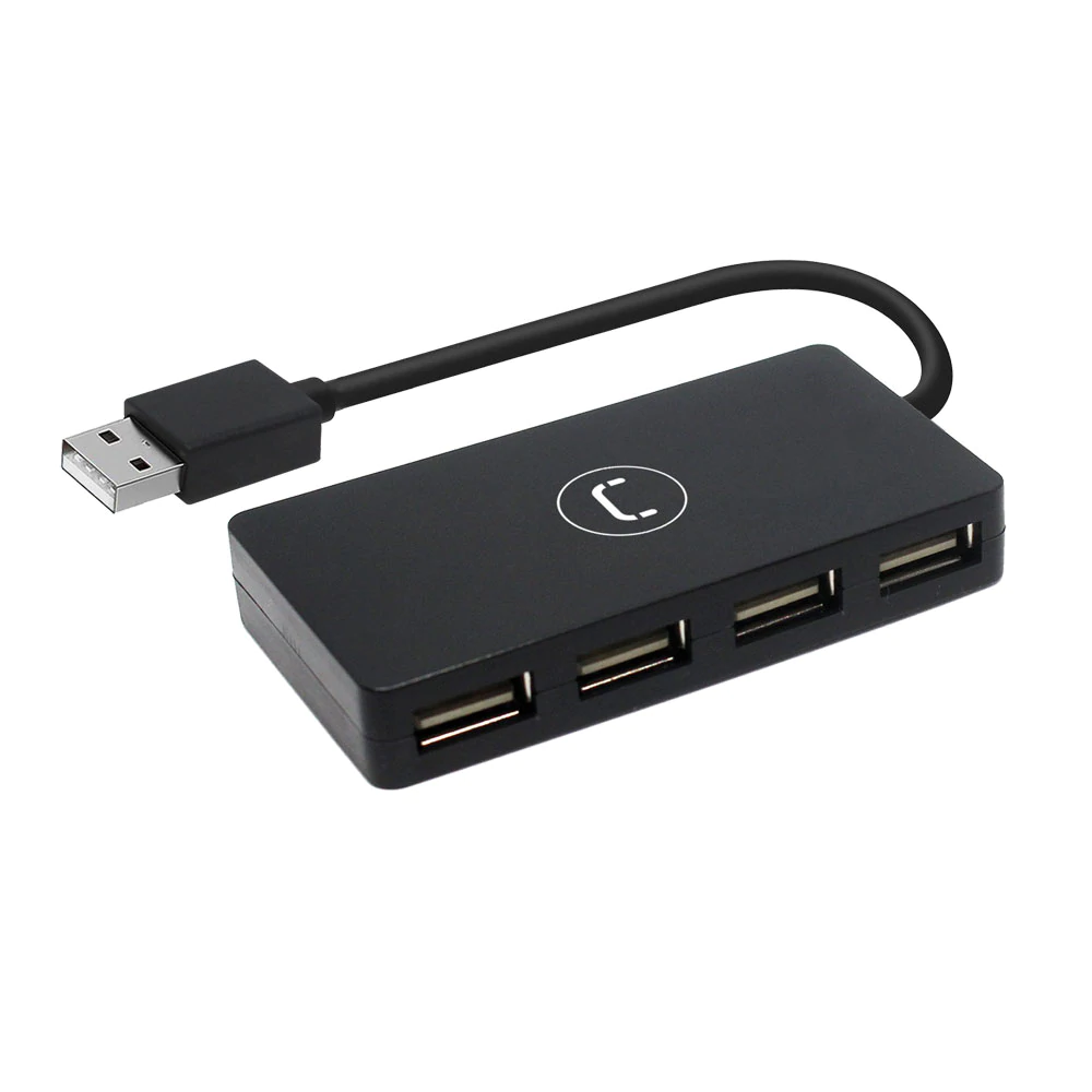 HUB MINI | UNNO TEKNO | 4 PUERTOS | USB 2.0 | HB1008BK