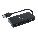 HUB MINI | UNNO TEKNO | 4 PUERTOS | USB 2.0 | HB1008BK