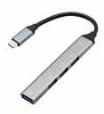 HUB MINI | UNNO TEKNO | 4 PUERTOS | USB C A USB A | HB1013SV
