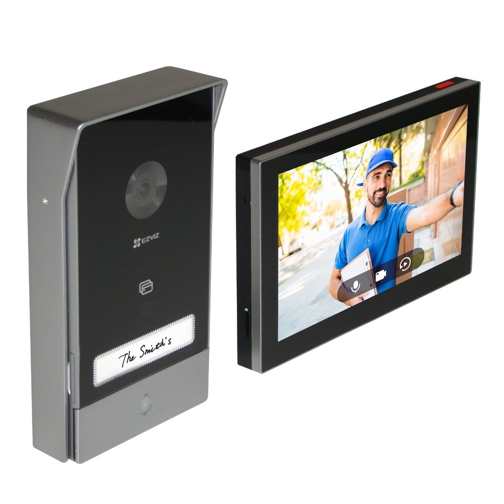 KIT DE VIDEOPORTERO EZVIZ WIFI 2K CS-HP7-R101-1W2TFC PANTALLA 7" LENTE 2.0MM2 HILOS INDOOR|OUTDOOR TIMBRE RFID