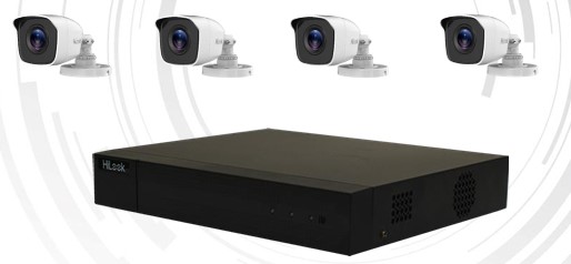 KIT HILOOK TK-4144BH-MM 4MP LITE, 4X THC-B140-M, HIKIT TK-4144BH-MM PRE-INSTALLED 1TB HDD, POWER FOR DVR