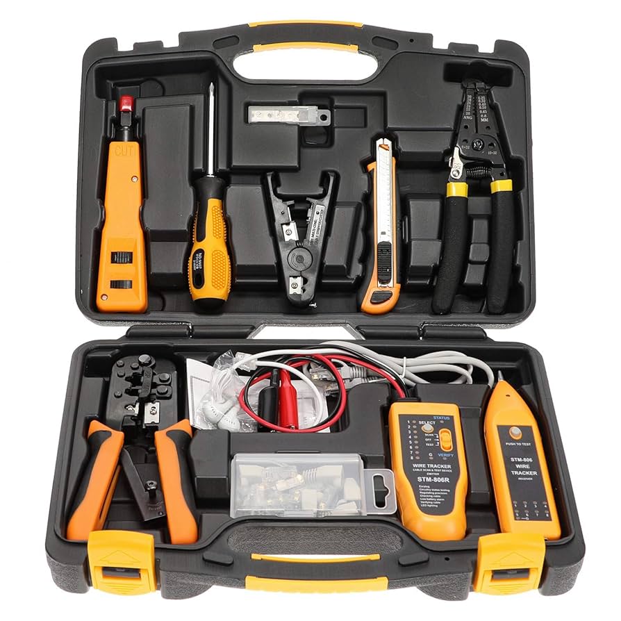 KIT MALETIN DE HERRAMIENTAS PARA INSTALACION DE REDES 15 PIEZAS