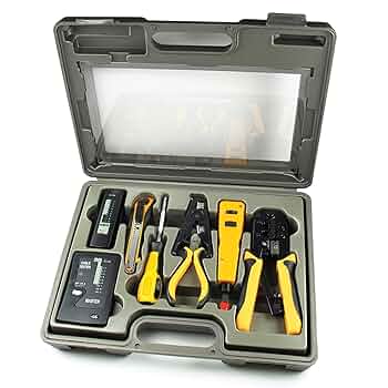 KIT MALETIN DE HERRAMIENTAS PARA INSTALACION DE REDES HTOC-KIT AMARILLO CON RASTREADOR