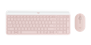 KIT TECLADO Y MOUSE | LOGITECH | SLIM | MK470 | 1000DPI | 3 BOTONES | INALAMBRICO | ESPAÑOL | USB | ROSADO
