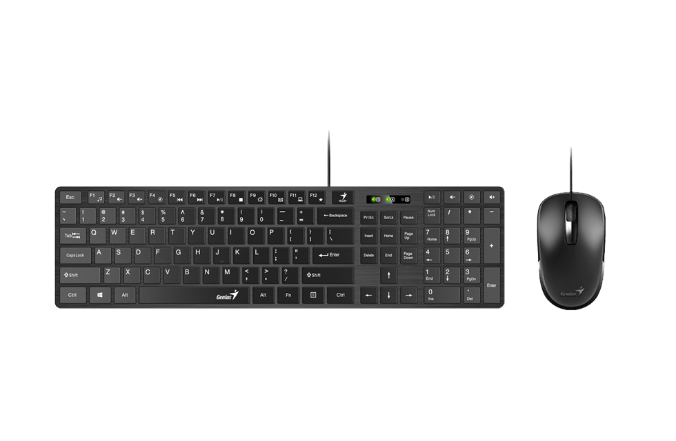 KIT TECLADO Y MOUSE | GENIUS | SLIMSTAR C126 | 1000DPI | 3 BOONES | ESPAÑOL | USB | NEGRO