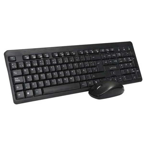 KIT TECLADO Y MOUSE UNNO TEKNO INALAMBRICO-OPTICO ESPAÑOL NEGRO KB6741BK