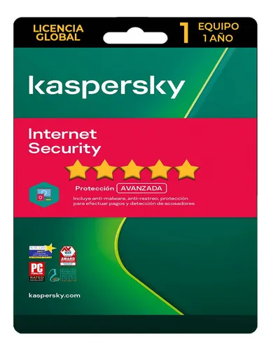 LICENCIA ANTIVIRUS KASPERSKY INTERNET SECURITY 1 AÑO