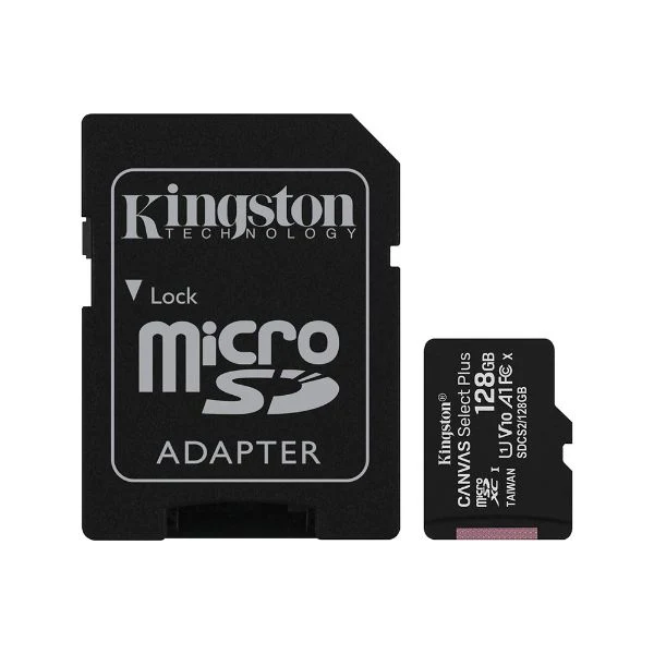 MEMORIA MICRO SD KINGSTON 128GB CANVAS SELECT PLUS CLASE A C|ADAPTADOR