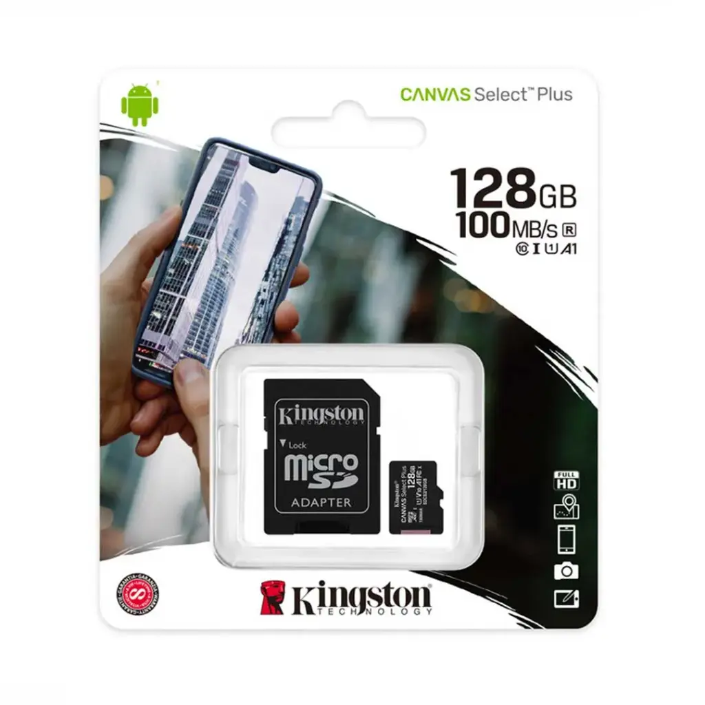 MEMORIA MICRO SD KINGSTON 128GB CP PLUS 100MB|S...