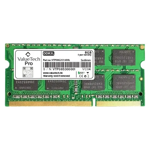 MEMORIA RAM 8GB DDR3 VALUETECH PRO 1600MHZ SODIMM