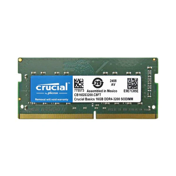 MEMORIA RAM CRUCIAL 16GB DDR4 3200MHZ SODIMM CL22 1.2V E74E5E8C