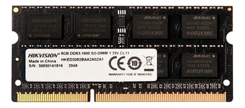 MEMORIA RAM DDR3 HKED3082BAA2A0ZA1 | CAPACIDAD 8 GB | VELOCIDAD 1600 MHZ | FORMATO: SODIMM | VOLTAJE 1.35V | CL11 Y 204