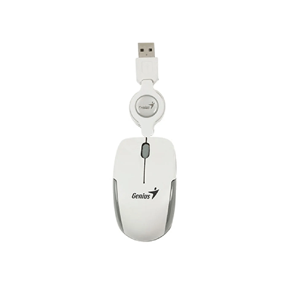 MOUSE GENIUS MICRO TRAVELER V2 | 1200DPI | 3 BOTONES | USB RETRACTIL | BLANCO
