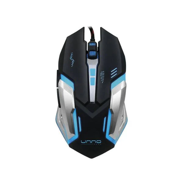 MOUSE UNNO TEKNO MS6610BK BRAVE GAMING USB PLATA NEGRO