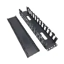 ORGANIZADOR HORIZONTAL  STC  2U  PLASTICO 19" CON TAPA  NEGRO  STC-CO2U