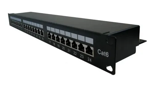 PATCH PANEL 24 PUERTOS CAT 6 DE 250 MHZ BANDA