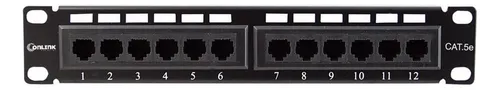 PATCH PANEL ONLINK 12 PUERTOS CATEGORIA 5E 19" 1U PN-UTP5E12