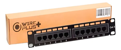 PATCH PANEL WIREPLUS+12 PUERTOS CAT5|WP-PPC5E-12