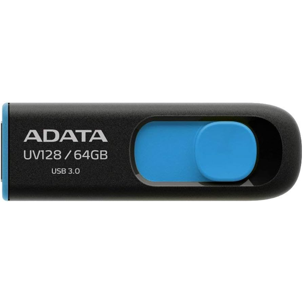 PENDRIVE ADATA UV128 64GB USB 3.0 COLOR AZUL RETRACTIL | AUV-128-64G-RBE