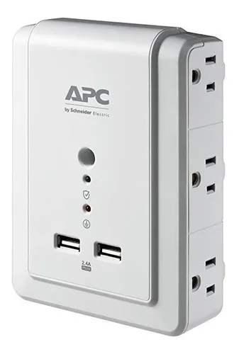 PROTECTOR DE CORRIENTE | APC | 6 TOMAS | 2 USB