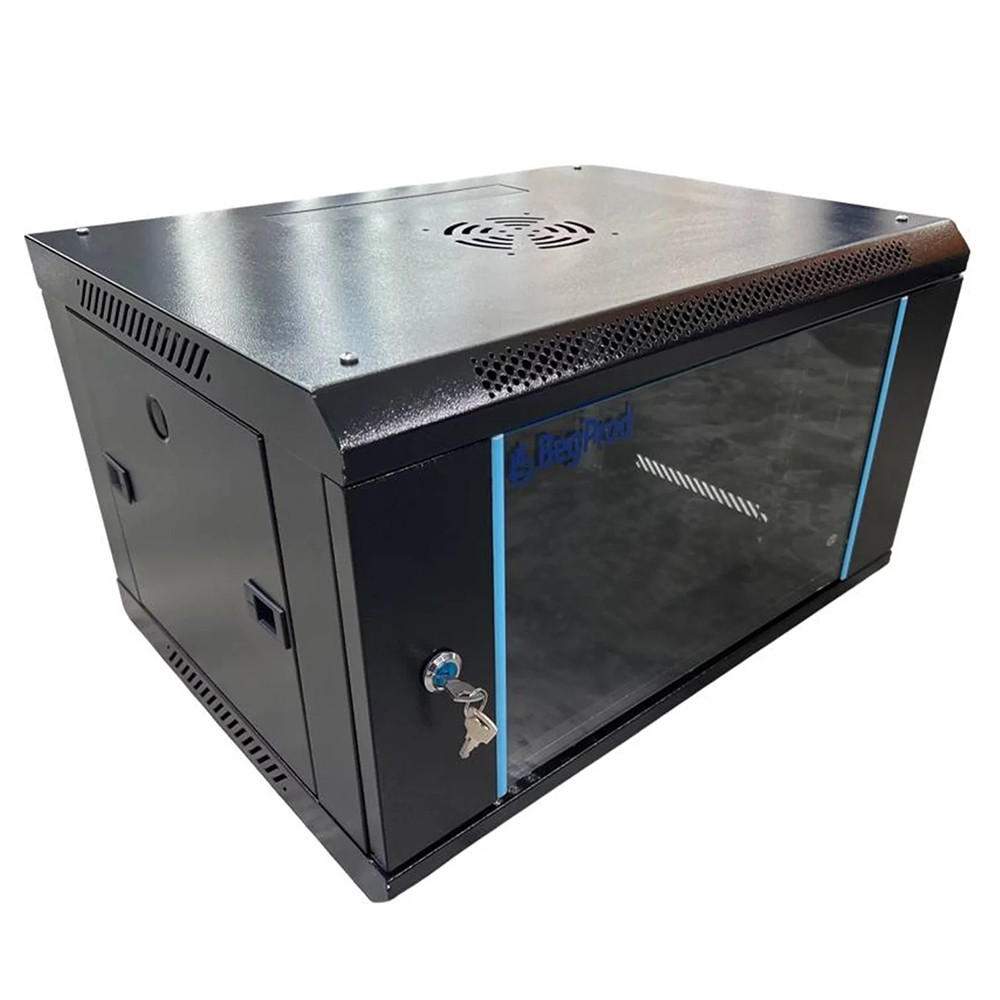 RACK DE PARED CERRADO CON PUERTA DE VIDRIO BEGPROD 4 UNIDADES MEDIDAS 600X220X400MM RACK4U