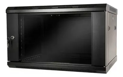 RACK DE PARED CERRADO CON PUERTA DE VIDRIO STC 4 UNIDADES MEDIDAS 600X450X280 STC-R-WMC-6045-4U