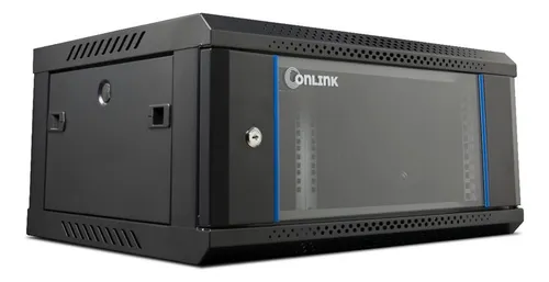 RACK DE PARED CERRADO FIJO ONLINK 4U 600X450X280MM CON PUERTA DE VIDRIO 3 CERRADURA WM604