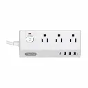 REGLETA | UNNO TEKNO | 6 TOMAS | 120V | P5-15R (3) + USB A (3) + USB C (1) | PW5083WT