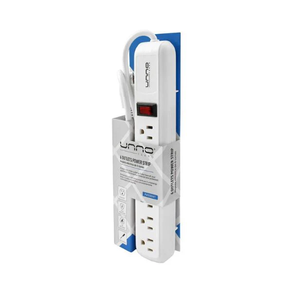 REGLETA UNNO TEKNO 6 TOMAS 120V PROTECCION CONTRA PICO Y SOBRECARGAS BLANCA PW5081WT