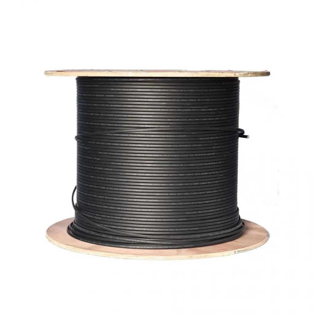 ROLLO CARRETE FIBRA OPTICA TIPO DROP 6 HILOS MONOMODO 2 X 0.5MM FRP 2 KILOMETROS BP-FD6HI-2K