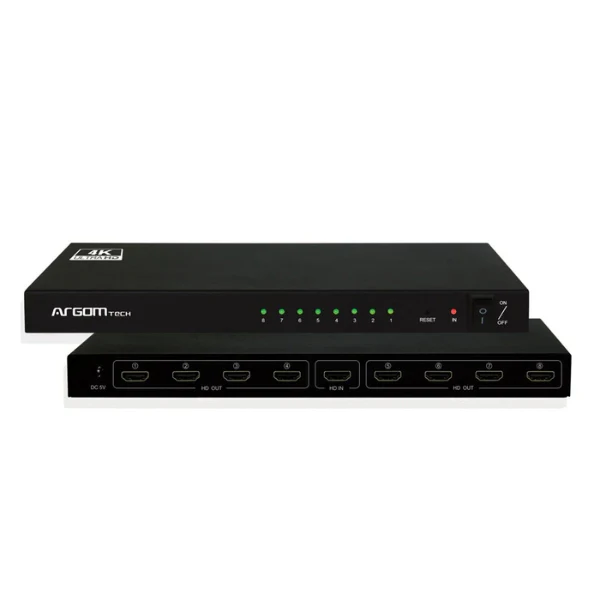 SPLITTER ARGOM HDMI 8 EN 1 4K ULTRA HD | FULLHD 3D | 255MHZ | ARG-AV-5118