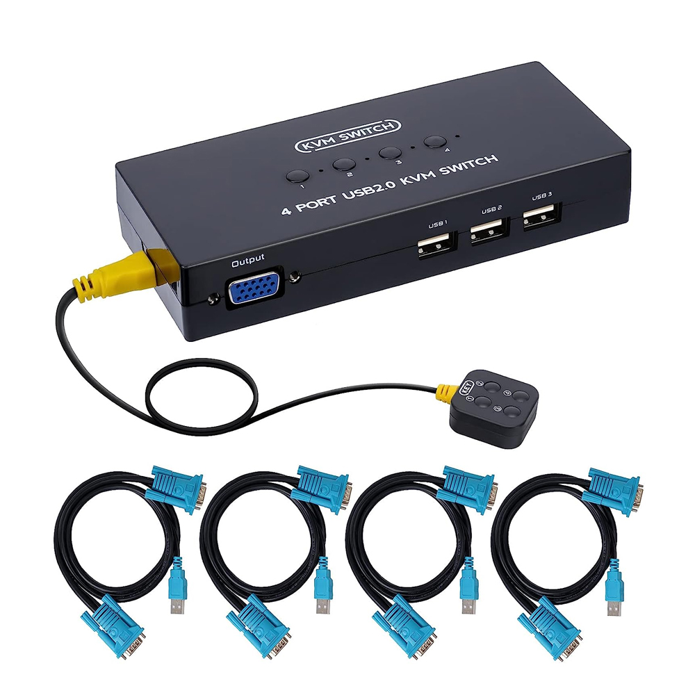 SWICH KVM USB 1 X 4 SIN CABLE USB VGA