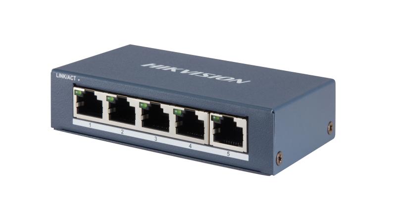 SWITCH HIKVISION NO GESTIONABLE GIGABIT 5 PUERTOS DS-3E0505-E | ESCRITORIO.
