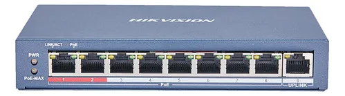 SWITCH NO ADMINISTRABLE 8 PUERTOS RJ45 DS-3E0109P-E|M | LARGA DISTANCIA 250 MTS | POE