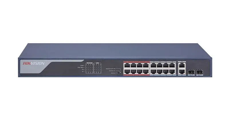 SWITCH POE HIKVISION 230W 16 PUERTOS + 2 COMBO DS-3E0318P-E | POE 30W