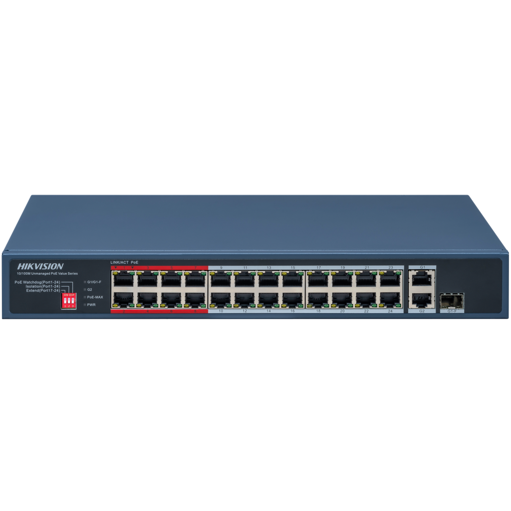 SWITCH POE+ | 24 PUERTOS GIGABIT DS-3E0326P-E|M HIKVISION LARGA DISTANCIA