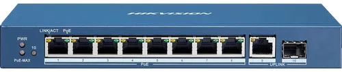 SWITCH POE+ HIKVISION 8 PUERTOS GIGABIT DS-3E0510P-E|M | 1 PUERTO GIGABIT UPLINK | NO ADMINISTRABLE