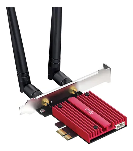 TARJETA DE RED CUDY WE3000S WIFI 6E BLUETOOTH 5.2 PCI EXPRESS GIGABIT AX5400 2 ANTENAS