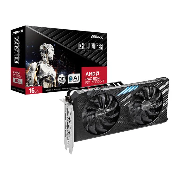 TARJETA DE VIDEO ASROCK CHALLENGER AMD RADEON RX7600XT 16GB