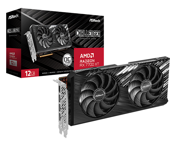 TARJETA DE VIDEO ASROCK CHALLENGER AMD RADEON RX7700 XT 12GB HDMI-DPORT