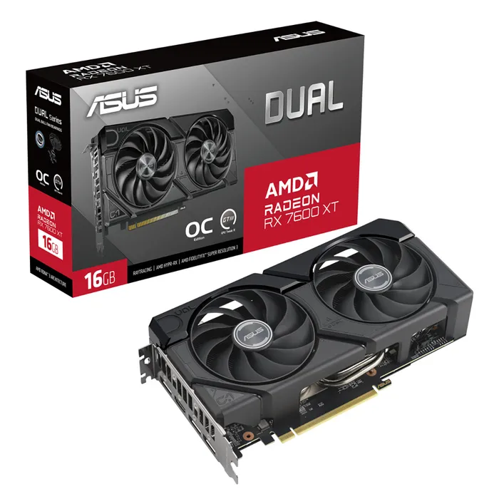 TARJETA DE VIDEO ASUS DUAL RADEON RX7600 XT OC EDITION 16GB