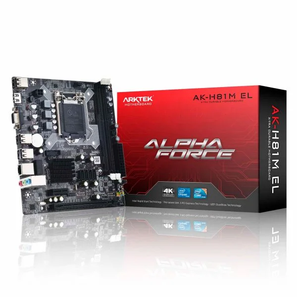 TARJETA MADRE ARKTEK INTEL AK-H81M EL LGA 1150 2XDDR3 1600 MHZ 4XSATA 2 USB