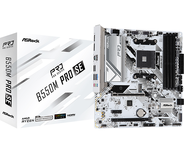 TARJETA MADRE ASROCK B550M-PRO-SE SOCKET AM4 4XDR4 | 4XSATA | M2 | 6XPCIE | 6 USB 3.0 | HDMI | DP