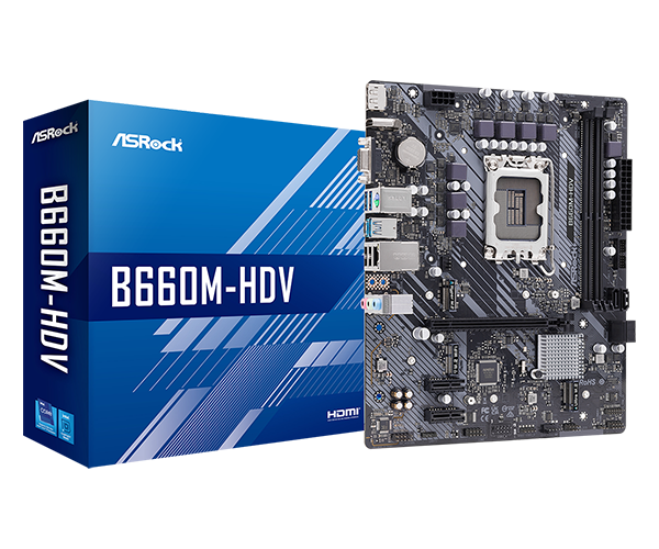 TARJETA MADRE ASROCK B660M-HDV MATX LGA1700 2XDDR4-5066 UHD XE PCIE 4.0 2X M2