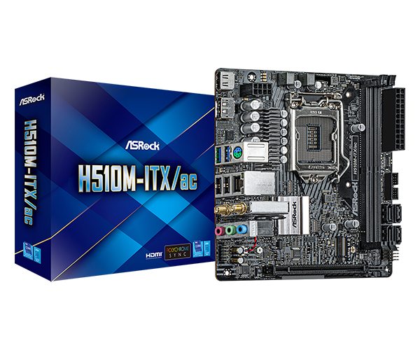 TARJETA MADRE ASROCK H510 ITX AC|PROC INTEL CORE 10G|11G|SOCK