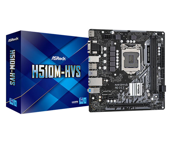 TARJETA MADRE ASROCK H510M HVS PROC INTEL CORE 10G 11G SOCK 1200 DDR4 3200